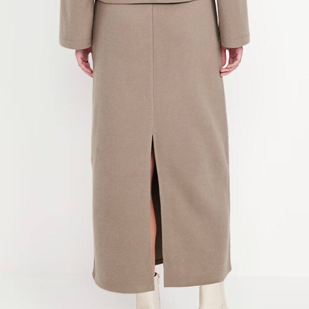 Old Navy Chocolate Malted Cozy Maxi Column Skirt/NWT/L - Picture 2 of 15